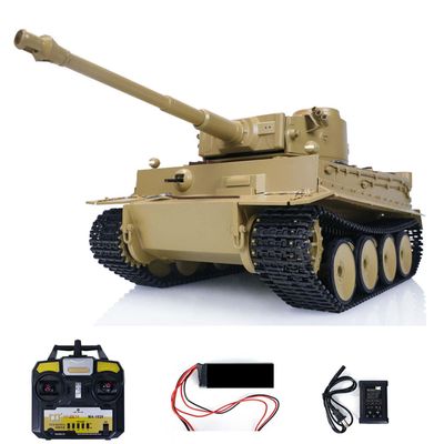 wheelfun Mato Almost Full Metal RC Tank 1/16 German King Tiger BB RTR RC Tank 1228 Tracks Wheels(Yellow) BB Shooting Airsoft That Shoot