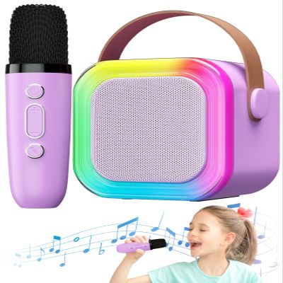 Karaoke Machine for Kids Microphone Wireless Toys Gifts for Teen Girls Age 5-7 Birthday for Kids 4 5 7 9 6 8 10 Year Old Ideas (Purple)