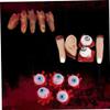 15 pcs Bloody Broken Fake Body Parts, Halloween Broken Fake Body Parts Scary Blood Fake Fingers, Ear, Eyeballs Horror Props for Halloween Party Decor Supplies view 2
