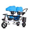 BEUDUOQI Kids Tricycle 4 in 1 Double Seat Kids Trike Kids Tricycles with Push Handle,Removable Canopy,Reversible Seat,Folding Pedals,Double Brake,Storage Basket Tandem Bike for Kids,Blue view 1