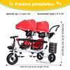 BEUDUOQI Kids Tricycle 4 in 1 Double Seat Kids Trike Kids Tricycles with Push Handle,Removable Canopy,Reversible Seat,Folding Pedals,Double Brake,Storage Basket Tandem Bike for Kids,Blue view 2