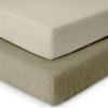 Dreamology Standard Crib Sheets, Muslin Crib Sheets, 2 Pack,100% Cotton Crib Sheet for Boys,Girls, Muslin Crib Sheet for Standard Crib, 52x28 Crib Mattress Sheets | Olive and Ecru view 1