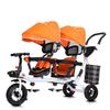 BEUDUOQI Kids Tricycle 4 in 1 Double Seat Kids Trike Kids Tricycles with Push Handle,Removable Canopy,Reversible Seat,Folding Pedals,Double Brake,Storage Basket Tandem Bike for Kids,Orange view 1