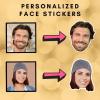 100pcs Custom Face Stickers,Waterproof,Personalized Stickers,Custom Picture Stickers Decal Kids Birthday,Party Favours,Weddings,Pets Photo,for Cups Water Bottle Label Stickers (7cm) view 2