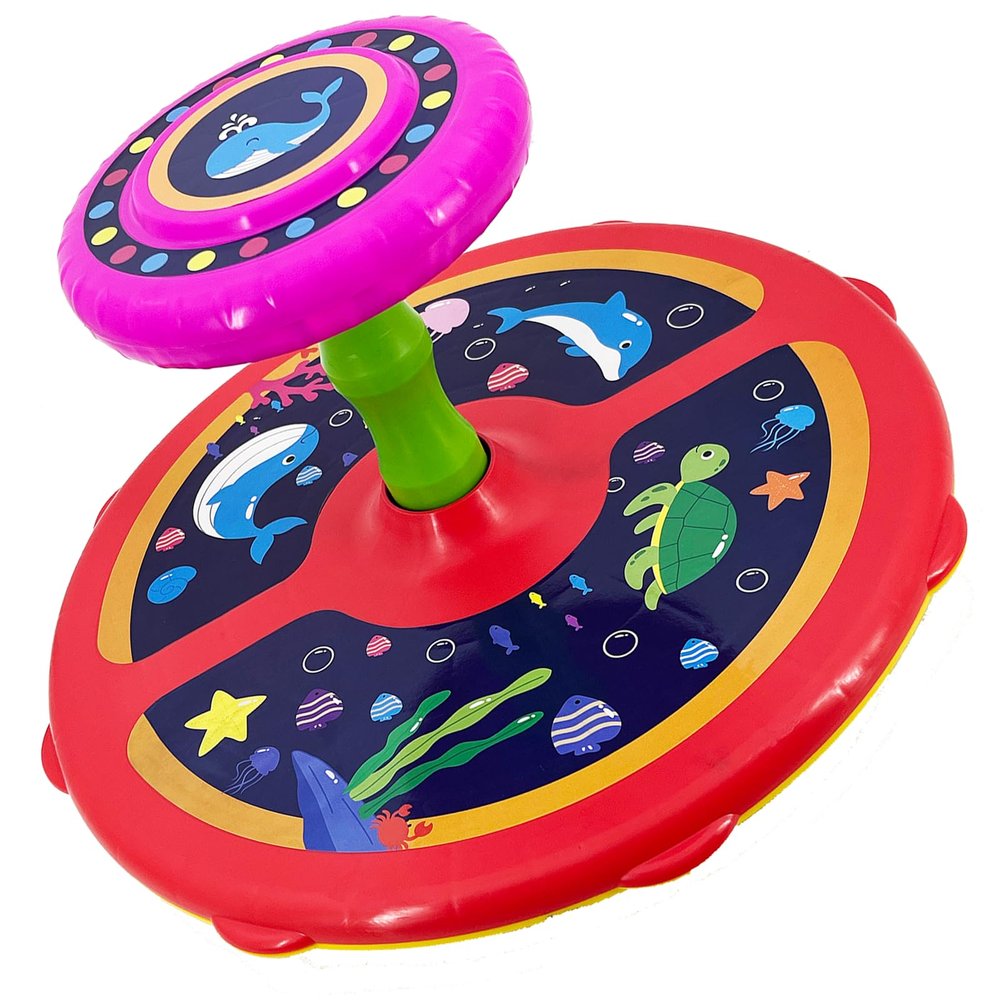 Ocean Twister 360 Sit Twist Spin Classic Spinning Kids Toy Activity Toy for Toddlers Ages Over 18 Months 2 3 4 5 Birthday for Boy Girl Indoor or Outdoor Larger Chassis More Stable and Safer (Red)