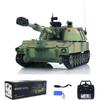 wheelfun 1/16 Tongde RC Tank M109A2 Self-propelled RTR Infantry Fighting Infrared Battle Smoke Unit Light Sound(Pro-Edition-Camouflage Green) BB Shooting Airsoft Tank That Shoot
