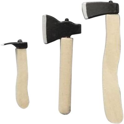 3Pcs 1/12 Miniature Axe Dollhouse Decoration Accessories Best Gift or Vintage Office Desk Decoration(ZS177)