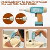 Kids Tool Set,Wooden Tools Bench with Apron Toddler Toy Workbench with Realistic Tools Electric Drill STEM Construction Toy Gifts for Age 3-9 Boys Girls view 2