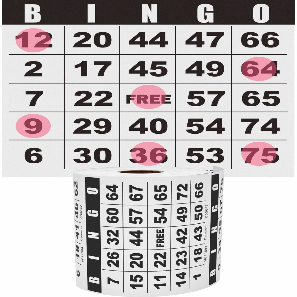 Carewon 500 Bingo Cards, Large 4.5" x 4.5", Paper Bingo Sheets, Disposable or Reusable for Daubers or Chips