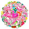 100 Pack Flamingo Stickers, Summer Luau Tropical Hawaiian Party Favors, Birthday Decorations view 1