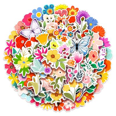 100 Pack Flower Stickers, Flower Party Favors, Birthday Decorations Gifts