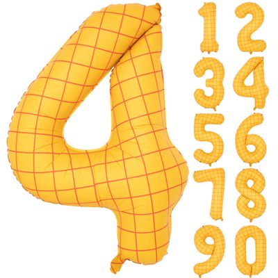 40 In Matte Yellow Number Balloons Helium Foil Mylar Balloon Birthday Party banquet Decoration Digital 4