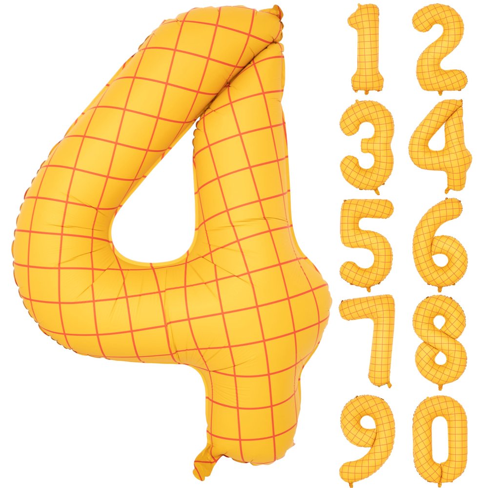 40 In Matte Yellow Number Balloons Helium Foil Mylar Balloon Birthday Party banquet Decoration Digital 4