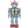 GOTOTOP Electric Rotating Metal Tin Robot Toy, Retro Robot Party Favors Developmental Toys Bookshelf Figurine Decor (Blue) view 1