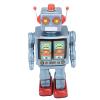GOTOTOP Electric Rotating Metal Tin Robot Toy, Retro Robot Party Favors Developmental Toys Bookshelf Figurine Decor (Blue) view 2