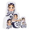 VICASKY 6Pcs Russian Nesting Dolls: Hand-Painted Wooden Matryoshka Set with Smooth Edges Nesting Dolls Gift for Kids Adults Crafts Easter Mother's Day Birthday Christmas Halloween Home Decor view 1