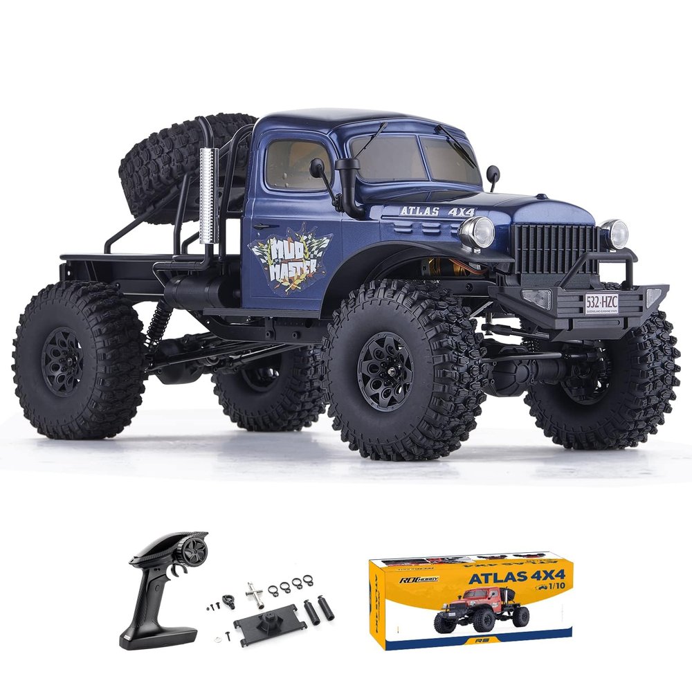 FCX FMS 1/10 Atlas RC Crawler, RC Rock Crawler 4x4 Hobby Grade (Blue)