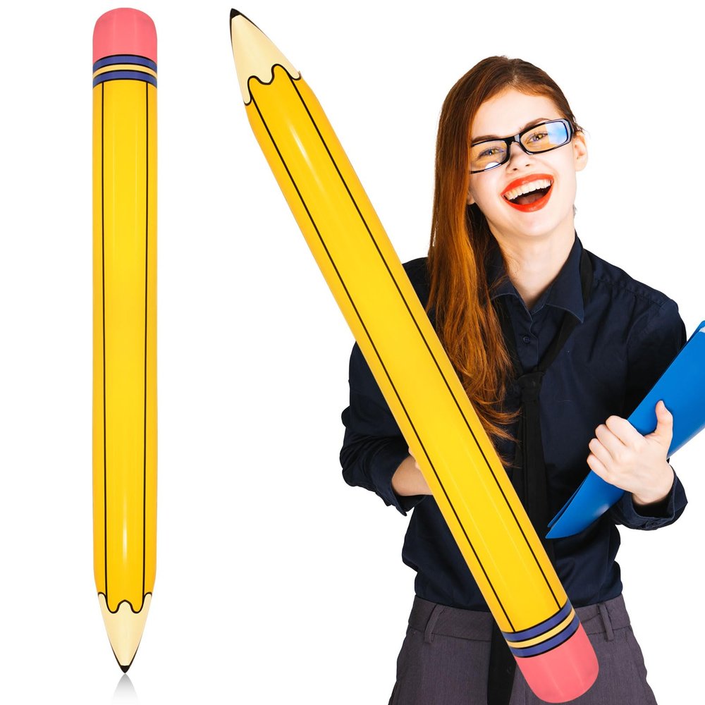 44 Inch Giant Inflatable Pencils Balloon Back to School Dimensional Pencils Balloon Graduation Party Decoration for Back to School Classroom Garden Room Birthday Party Decorations