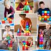 100PCS Magnetic Tiles Kids Toys - Magnetic Building Blocks STEM Magnet Building Set Preschool Learning Magnet Toys for Kids Ages 3-5 4-8, Sensory Montessori Toy for Toddlers 3+ Year Old Boys Girls view 4