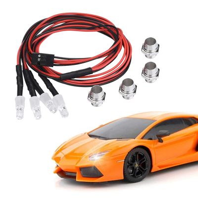 4PCS RC LED Light Kits, Drift RC Car Vehicle Accessory, Replacement Drift Car Spare LED Light Parts, Upgrade Decorate Accessory, for RC Drift Car Vehicle (No. 2 Light White Light)