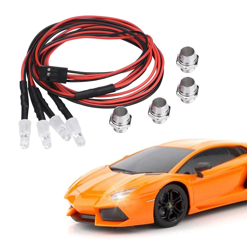 4PCS RC LED Light Kits, Drift RC Car Vehicle Accessory, Replacement Drift Car Spare LED Light Parts, Upgrade Decorate Accessory, for RC Drift Car Vehicle (No. 2 Light White Light)