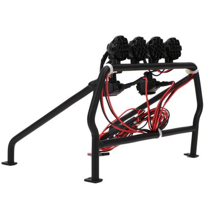 BONKZEBU RC Car Roll Cage, Metal Roof Light Bar, Multi Function Highly Simulation with 6 LED Light Roof Lamp Set, for SCX10 1/10 4WD RC Car