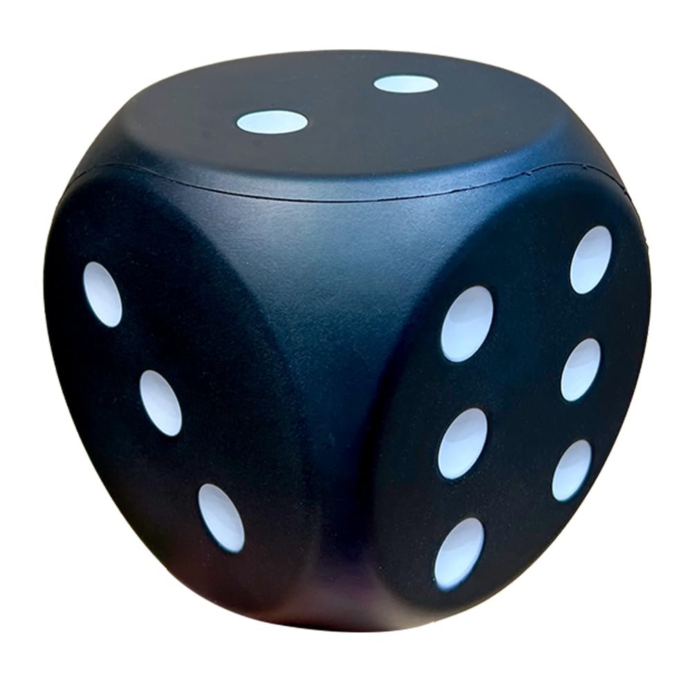 6 Inches Foam Dice Fun Filled Large Educational Toy Giant Dice Decorative Foam Jumbo Dice Big Square Building Blocks for Game Nights and Learning Sessions (Black)