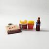Compactini Miniature Model Scale Set Dollhouse Accessories Fast Food Miniature Burger, Chicken, Soda Bottle (To Go Set K) view 1