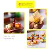 Compactini Miniature Model Scale Set Dollhouse Accessories Fast Food Miniature Burger, Chicken, Soda Bottle (To Go Set K) view 2