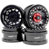HOBBYSOUL -8mm Negative Offset 2.9 Beadlock Wheels Rims Black Color for 1/6 RC Mud Crawler Truck Axial SCX6 Trail Upgrade Parts, (4-Pack) view 1