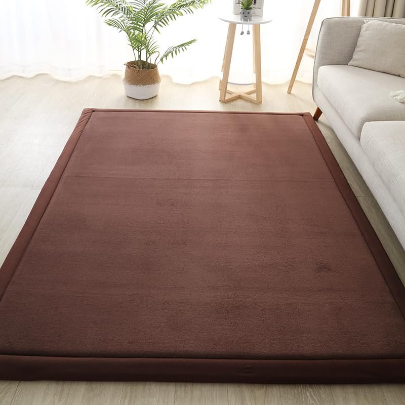 Dmkjdzsw Coral Velvet MatArea Rugs,Yoga Mat Exercise Pads,children'sLarge Foldable Play Mat, Extra Soft Activity Floor Mat Playroom Bedroom-C-120 * 150cm