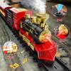Hot Bee Christmas Train Set,Train Set for Toddlers 2-4,Christmas Train Sets for Around The Tree,Steam Locomotive with Lights,Sounds,and Spray,Easy Setup Train Toy,Perfect Train Set for Kids Ages 4-8 view 3