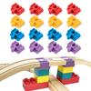 Bunu1492 Wooden Train Track Accessories, 16 pcs Wooden Track Connector, Compatible with All Major Brands Train Track, Christmas Birthday Gift for Boys Girls, Train Toys Expansion Pack for Kids Ages 3+ view 1
