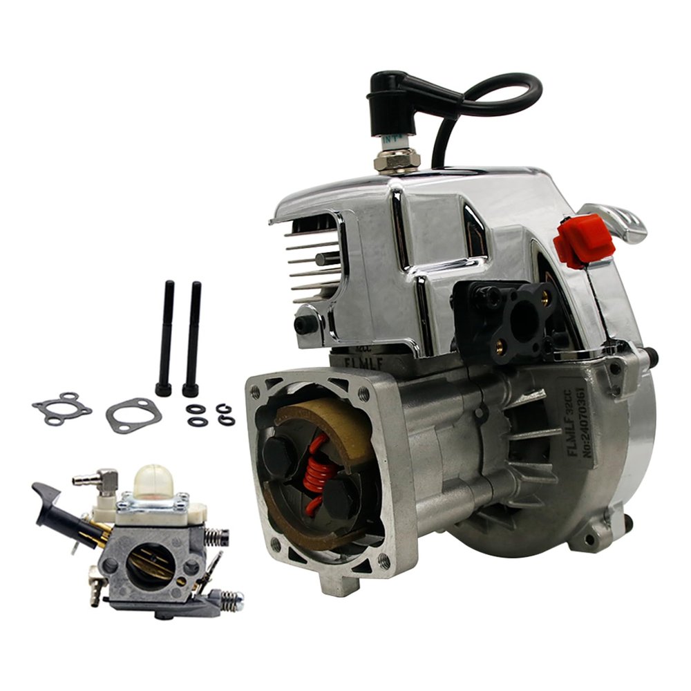 Chrome 32CC 2 Stroke 4 Bolt Engine for 1/5 Hpi Rofun Km Rovan Baja Losi 5ive-T DBXL MCD FG GoPed Redcat Rc Car Parts