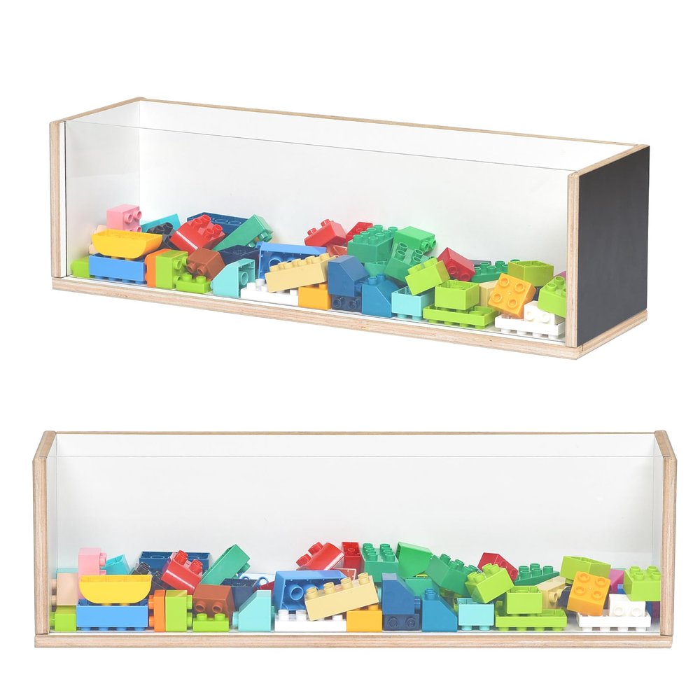 Bolocon STEM/STEAM Wall Mounted Transparent Storage Box,Compatible with Blackboard or Activity Block Panel for Kids & Toddlers