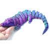 3D Printed Crocodile,Movable Mouth,Flexible Joint Animal lacertid Figurines, Home Office Decor,Articulated Fidget Toy for Adults Teens Surprise Festival Gifts (RGB) view 3