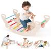 HONEY JOY Wooden Rocking Climbing Arch, 4-in-1 Montessori Kids Arch Rocker Climber Ladder for Rocking Horse, Children Indoor Outdoor Gym Learning Playset, Playground Climbing Toys for Toddlers Gift view 1