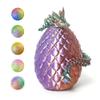 Flavery 3D Printed Dragon in Egg - Green Purple Copper - 5.1 inch Tricolor Egg with Flexible Crystal Dragon Inside, Colorful Fidget Toy, Birthday Gift, Desk Pet Figure - 12 Dragon view 2