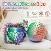 Flavery 3D Printed Dragon in Egg - Green Purple Copper - 5.1 inch Tricolor Egg with Flexible Crystal Dragon Inside, Colorful Fidget Toy, Birthday Gift, Desk Pet Figure - 12 Dragon view 3