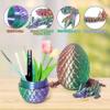 Flavery 3D Printed Dragon in Egg - Green Purple Copper - 5.1 inch Tricolor Egg with Flexible Crystal Dragon Inside, Colorful Fidget Toy, Birthday Gift, Desk Pet Figure - 12 Dragon view 4