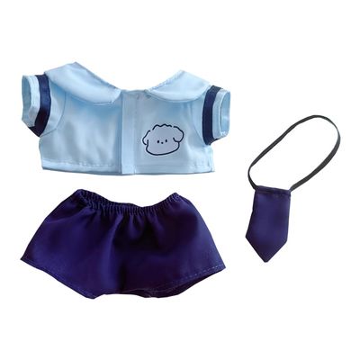 niannyyhouse 10cm~15cm 20cm Plush Doll Clothes Shirts Pants Skirts Ties Bowties School Uniform Outfit Stuffed Toy Dressup (A-20cm)