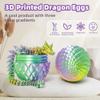 Flavery 3D Printed Dragon in Egg - Tricolor Egg with Flexible Crystal Dragon Inside, Colorful Fidget Toy, Birthday Gift, Desk Pet Figure - 12 Dragon (Gold Green Purple) view 3
