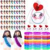Bememo 150 Pcs Little Jesus Figures Bulk Mini Jesus Loves You Rubber Bracelets Easter Egg Stuffers Organza Bag Christ Wristbands for Sunday Church Hide Seek Religious Gift Adult(Vibrant Color) view 1
