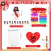 Bememo 150 Pcs Little Jesus Figures Bulk Mini Jesus Loves You Rubber Bracelets Easter Egg Stuffers Organza Bag Christ Wristbands for Sunday Church Hide Seek Religious Gift Adult(Vibrant Color) view 2