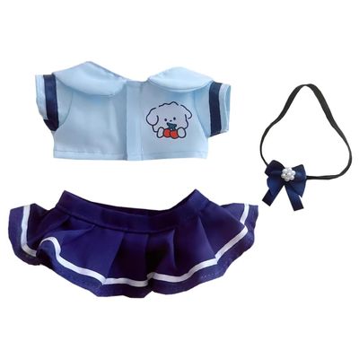niannyyhouse 10cm~15cm 20cm Plush Doll Clothes Shirts Pants Skirts Ties Bowties School Uniform Outfit Stuffed Toy Dressup (B-10cm~15cm)