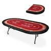 Vilobos 91" Extra Large 10 Players Oval Poker Table with Padded Rails, Folding Casino-Style Texas Wood Grain Game Poker Tables with Cup Holder, Red Felt Surface, Fully Assemble view 1