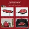 Vilobos 91" Extra Large 10 Players Oval Poker Table with Padded Rails, Folding Casino-Style Texas Wood Grain Game Poker Tables with Cup Holder, Red Felt Surface, Fully Assemble view 2