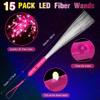 YOFOBU 15 PCS Pink Fiber Optic Wands Glow Fiber Wands Bulk LED Light Up Wands with 3 Flashing Modes LED Flashing Sticks for Valentine's Day Wedding,Mother's Day,Mardi Gras Gender Reveal Birthday view 2