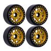 4pcs CNC Aluminum 1.9 Beadlock Wheel Hub Rim for 1/10 RC Crawler Car SCX10 RC4WD D90 TRX4 Capra VS4-10 CC01 LCG Tires Upgrades (Gold) view 1