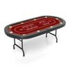 DC DICLASSE 91" Extra Large Foldable Poker Table for 10 Players - Texas Blackjack & Holdem Wood Grain Board Game Table - Large Casino Table with 10 Stainless Steel Cup Holders & Padded Rails view 1
